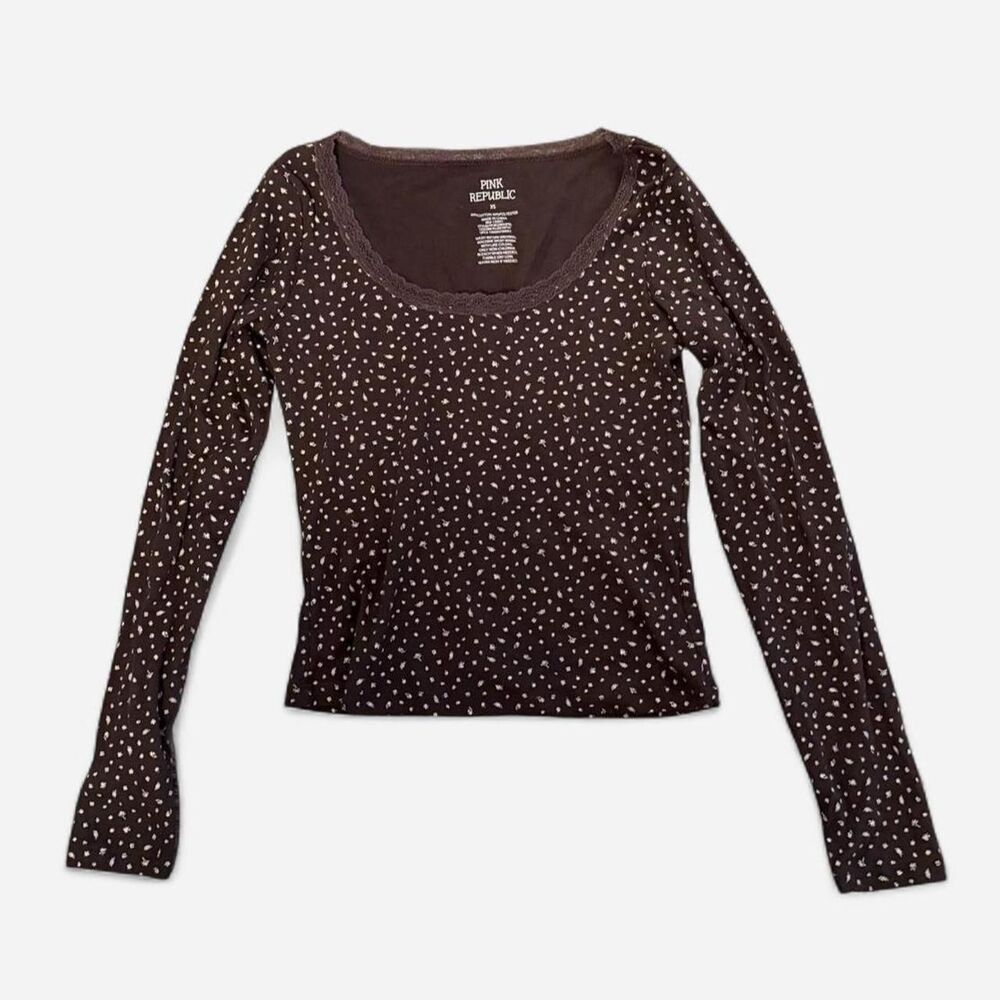 Pink-republic Women's Brown and Burgundy Blouse